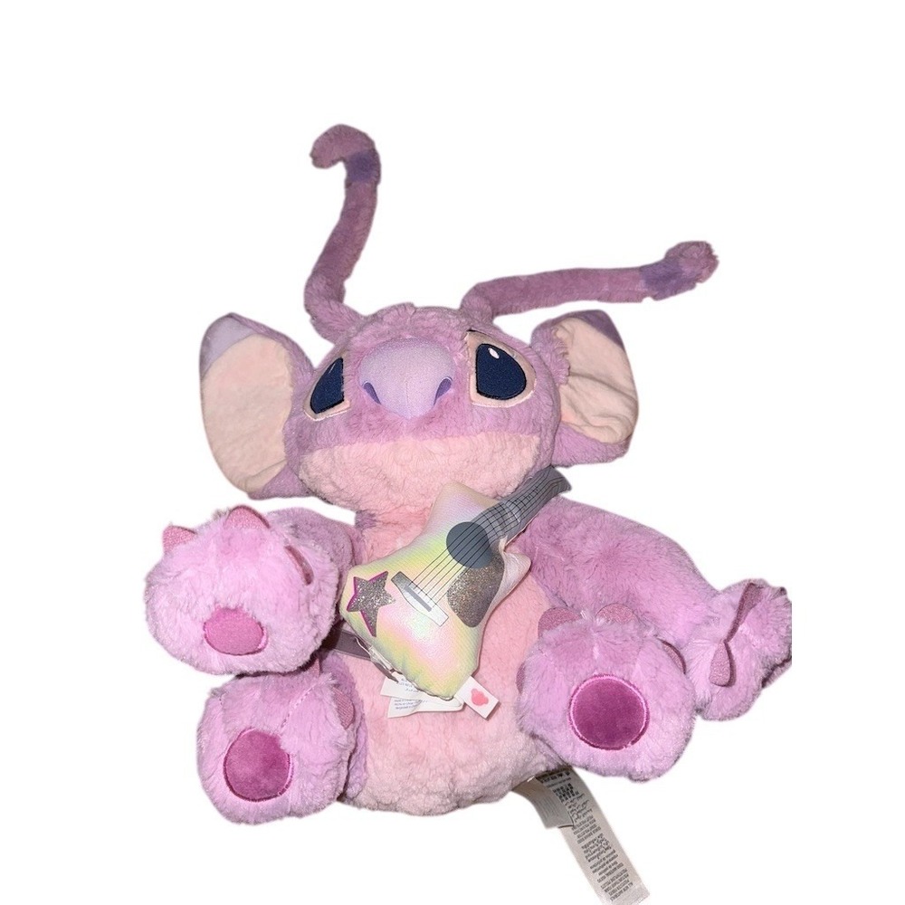 Disney Lilo & Stitch Angel Pink Plush‎ Stuffed Animal w/ Guitar Accessory